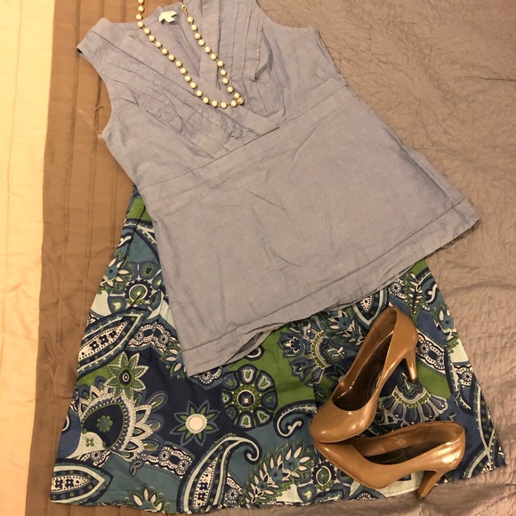 Ann Taylor Petite printed skirt - Picture 2 of 7